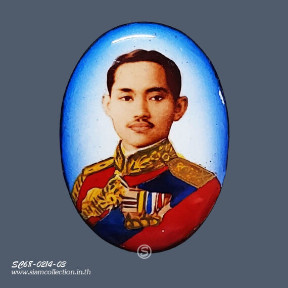 ล็อกเก็ตรัชกาลที่ 7 ฉากสีฟ้า เดินเส้นน้ำทอง สวยมาก