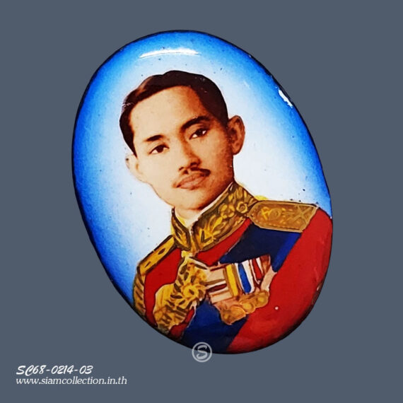 ล็อกเก็ตรัชกาลที่ 7 ฉากสีฟ้า เดินเส้นน้ำทอง สวยมาก - Image 3